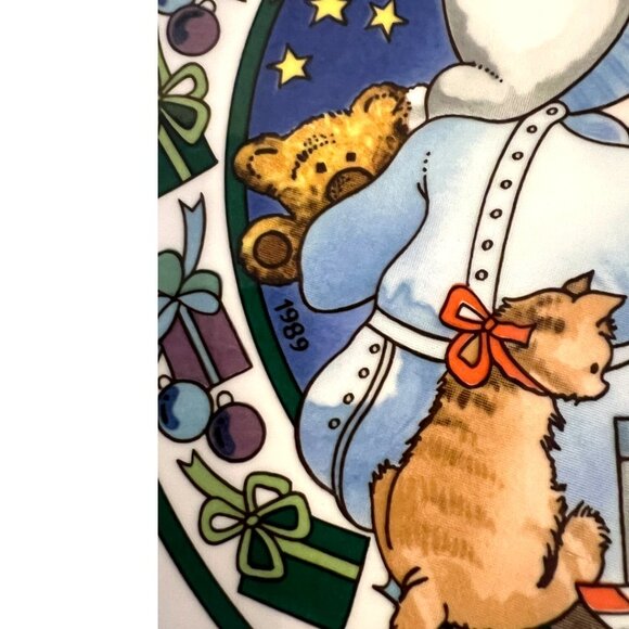 Vtg 1989 WATKINS Country Kids "Christmas Wish" Ceramic Recipe Pie Plate 10.75" D - Picture 10 of 14